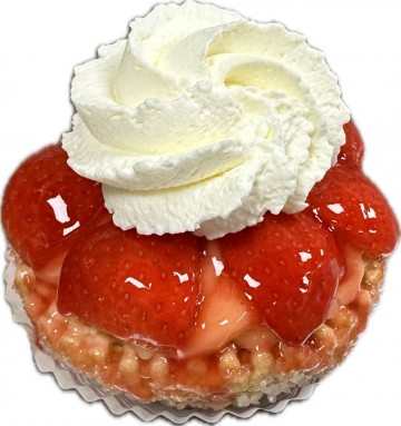 Aardbei schelp met slagroom