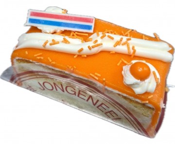 Oranje marsepein gebak
